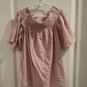 Cavalini Red Striped off the shoulder Halter Top Size M